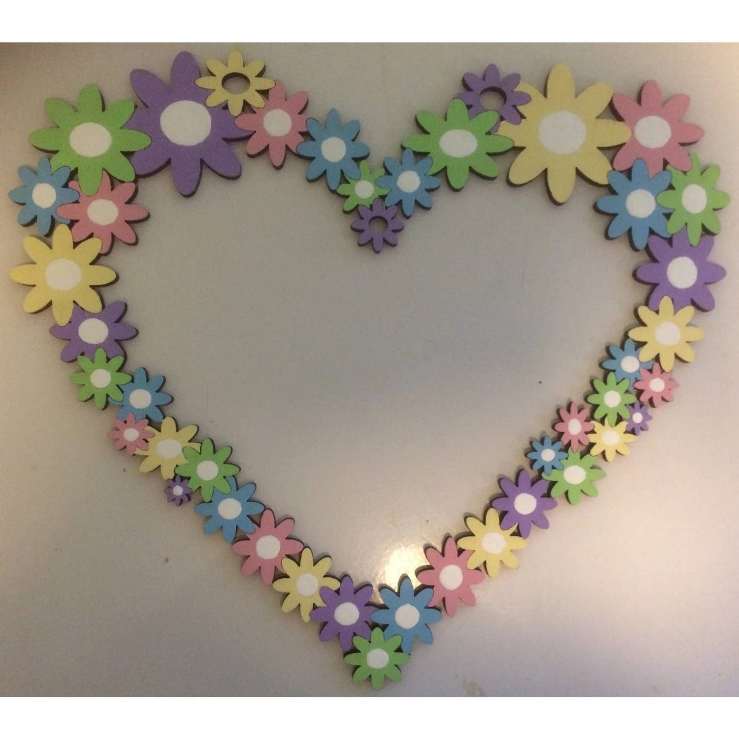 Large wooden Flowered heart