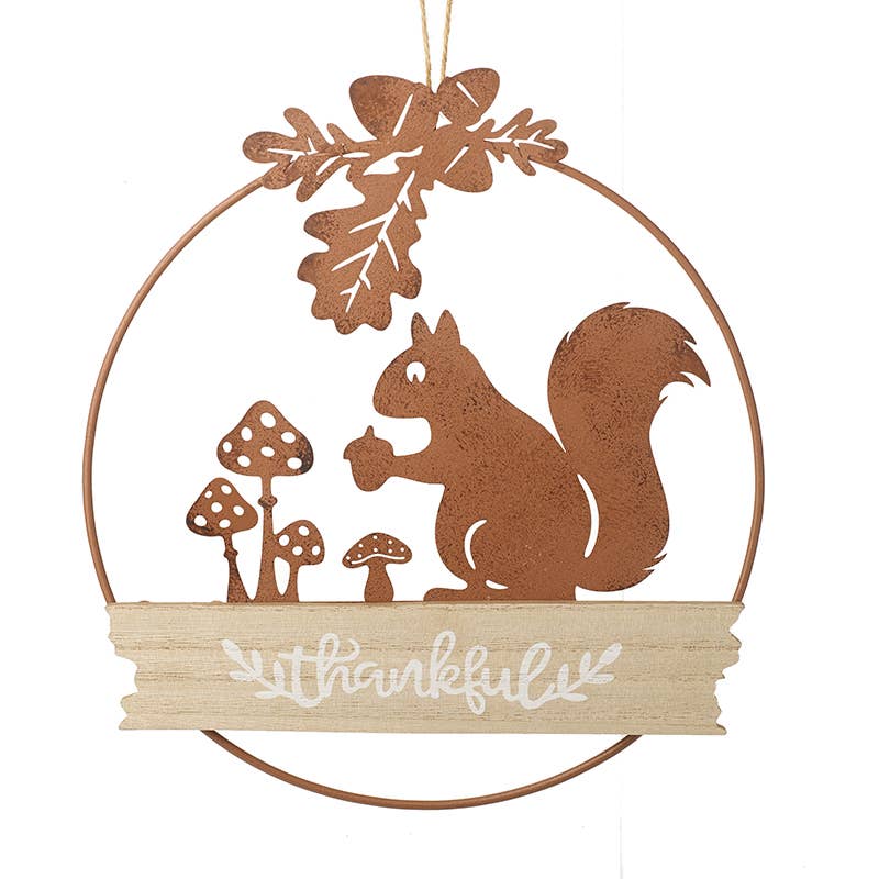 Autumn-METAL SQUIRREL SIGN HANGER