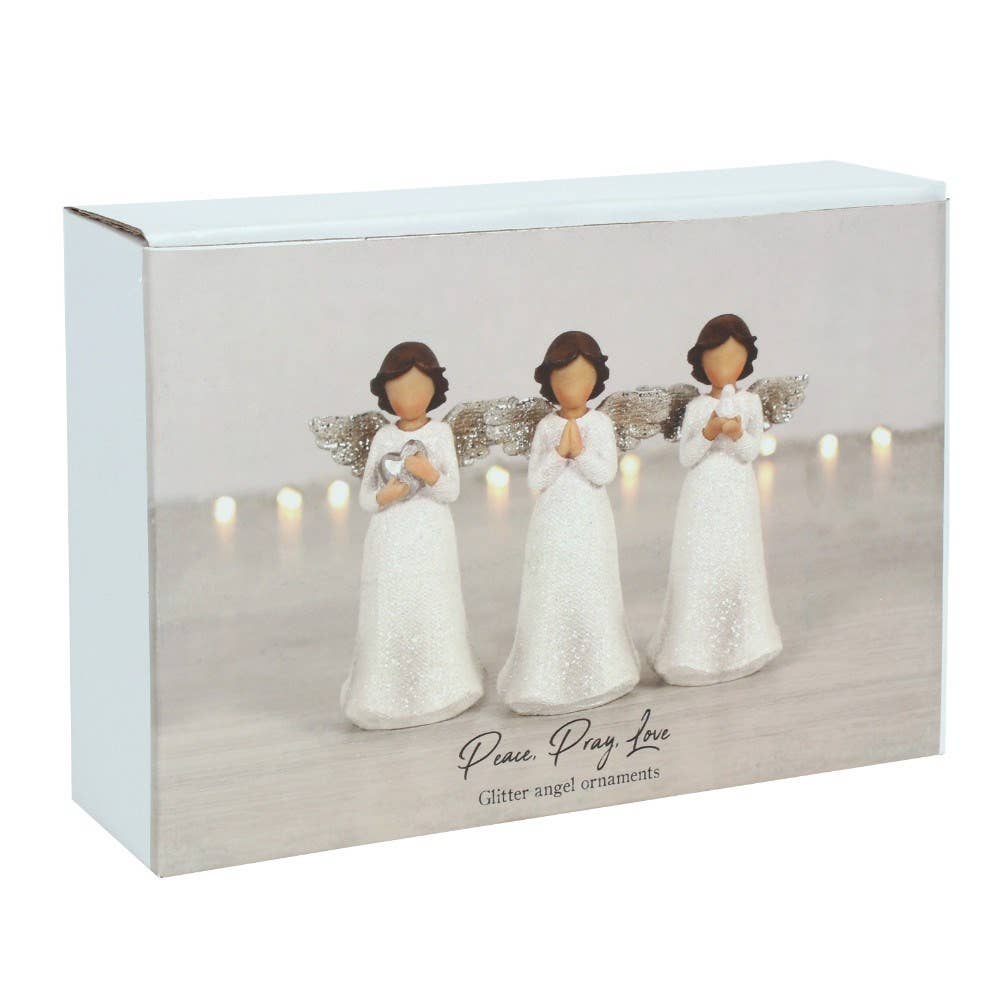 Peace Pray Love Child Angel Ornaments