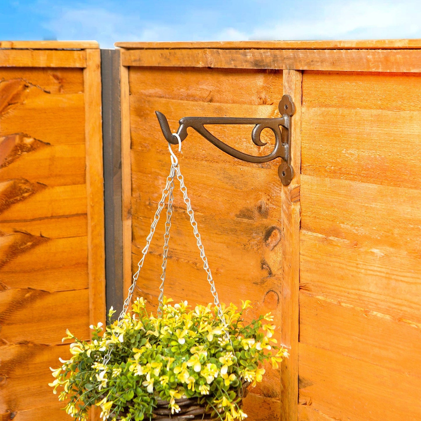 Wrought Iron Hanging Basket Hook - H145mm - Raw