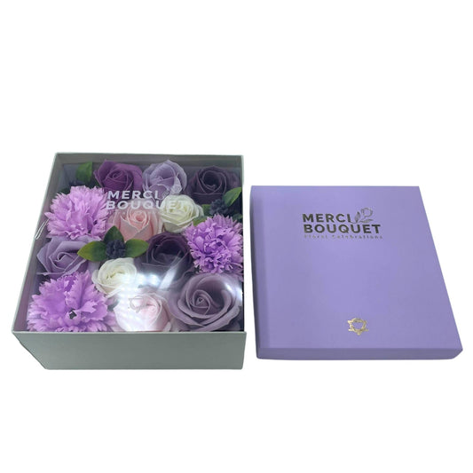 SFBX-14 - Square Box - Lavender Rose & Carnation