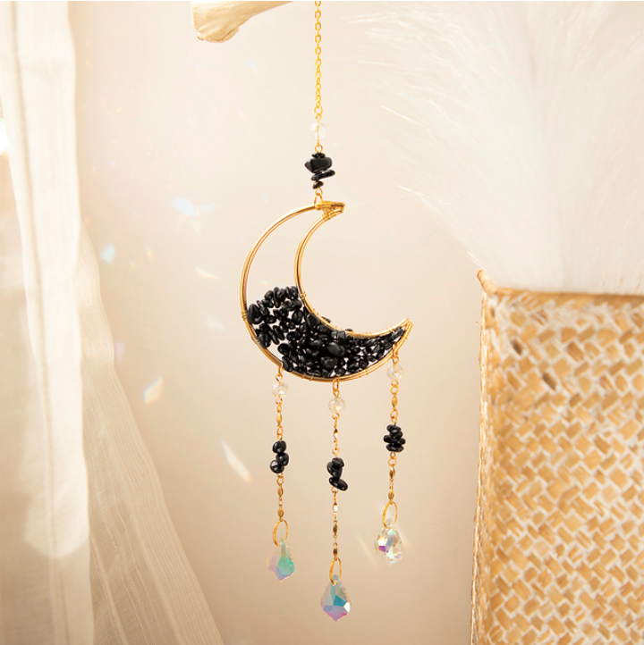 Moon Suncatcher Crystal Prism Decor