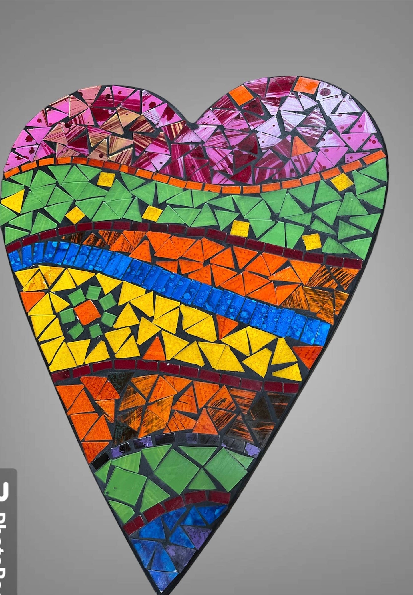 Mosaic Heart hanging Wall Plaque colourful from Bali.