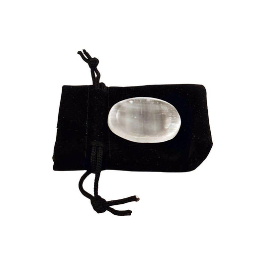 Worry Thumb Stone With a Pouch