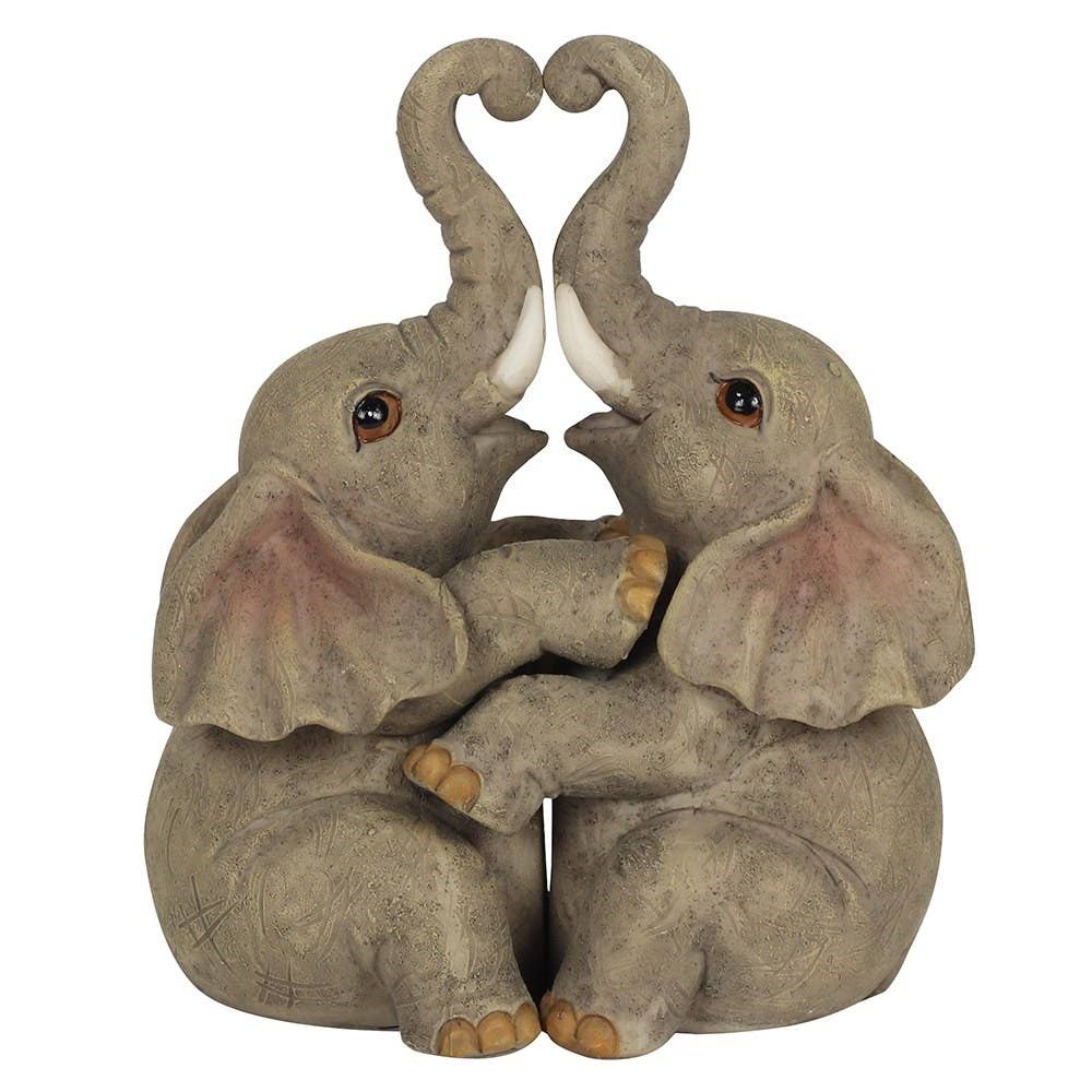 Elephant Couple Ornament Figurine