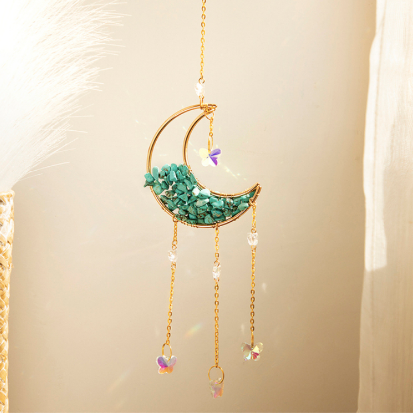 Moon Suncatcher Crystal Prism Decor