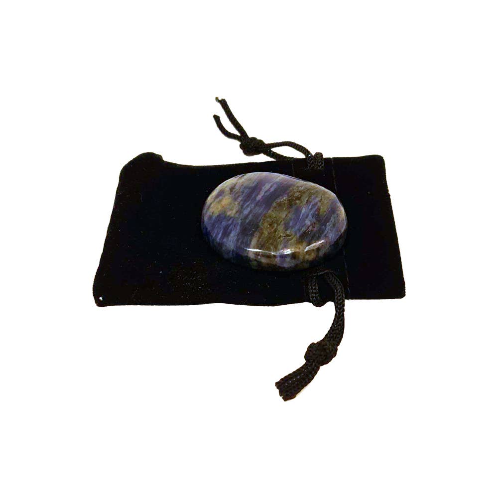Worry Thumb Stone With a Pouch