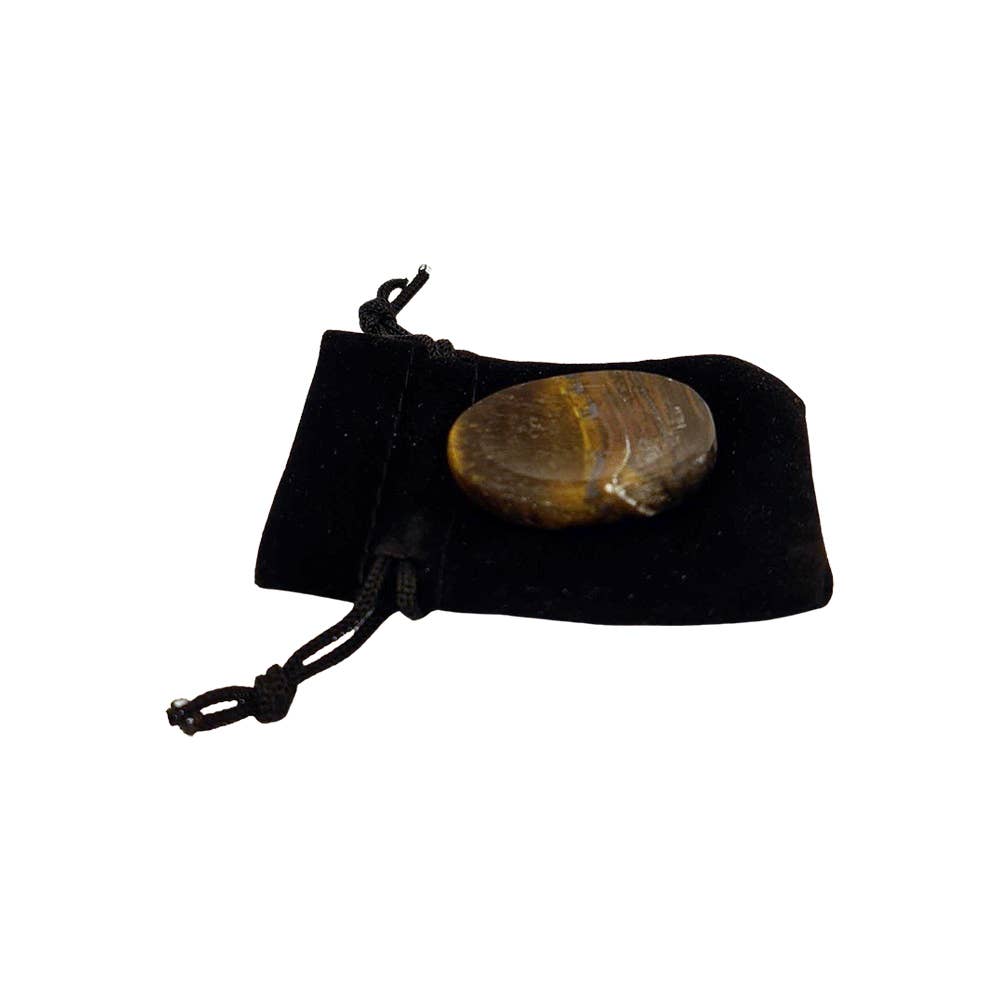 Worry Thumb Stone With a Pouch