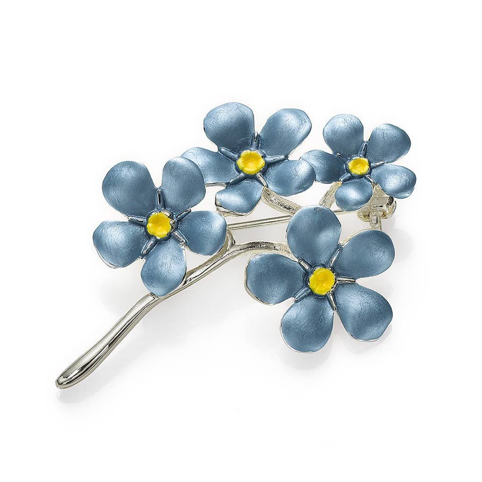 Forget Me Not Blue Flower Brooch