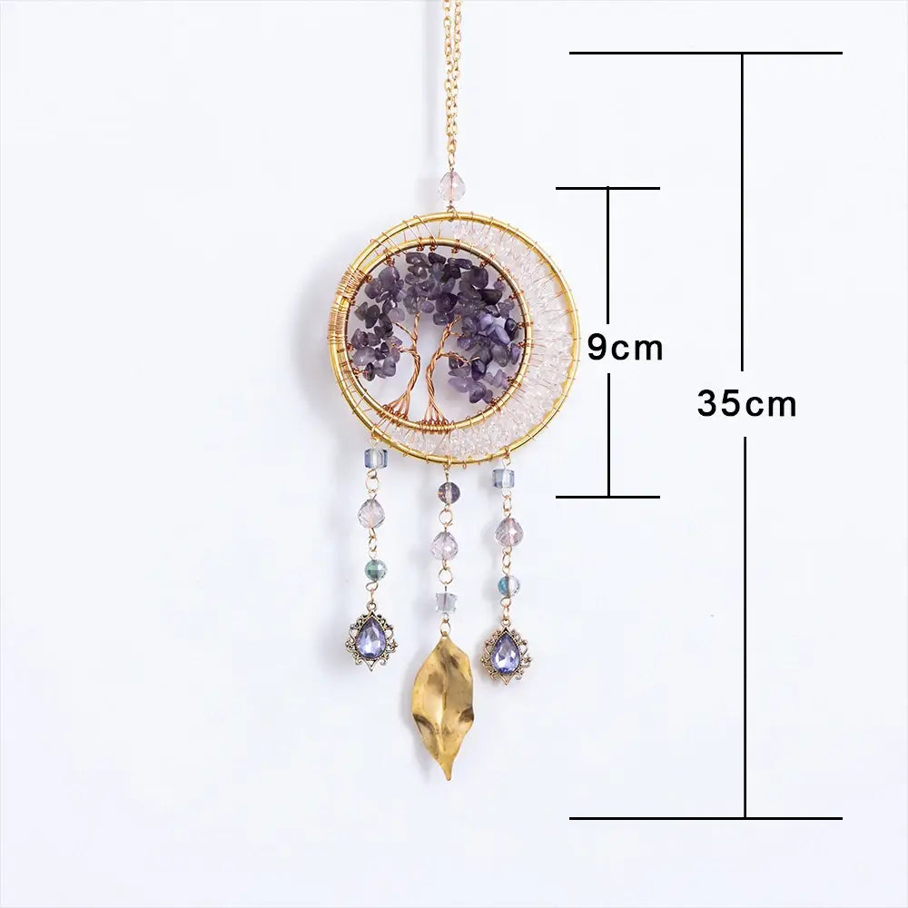 Amethyst Tree of Life Beaded Hanging