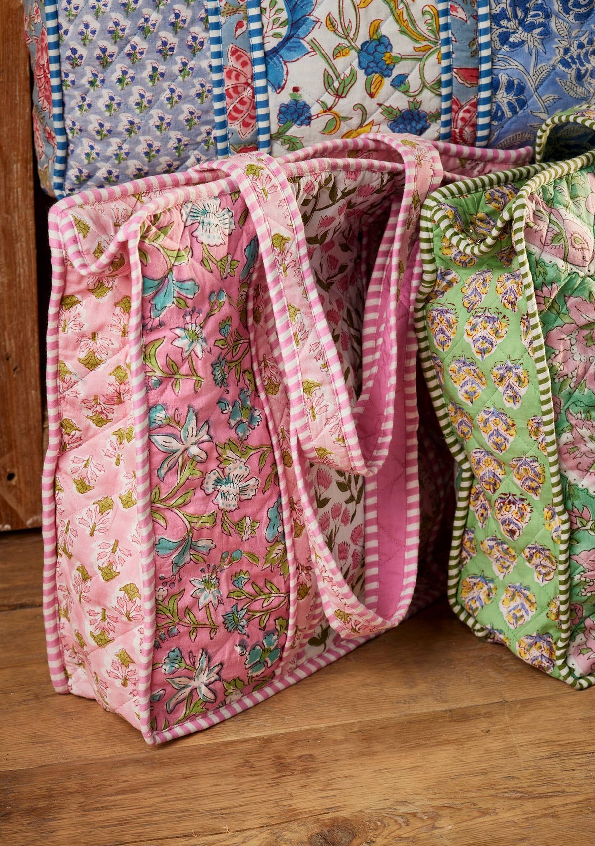 Patchwork Block Print Shopping bag