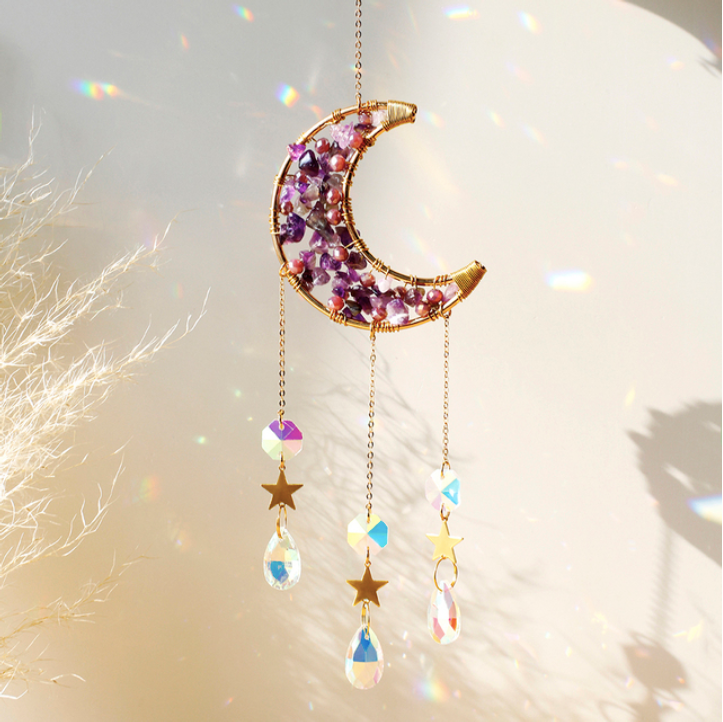 Moon Suncatcher Crystal Prism Decor