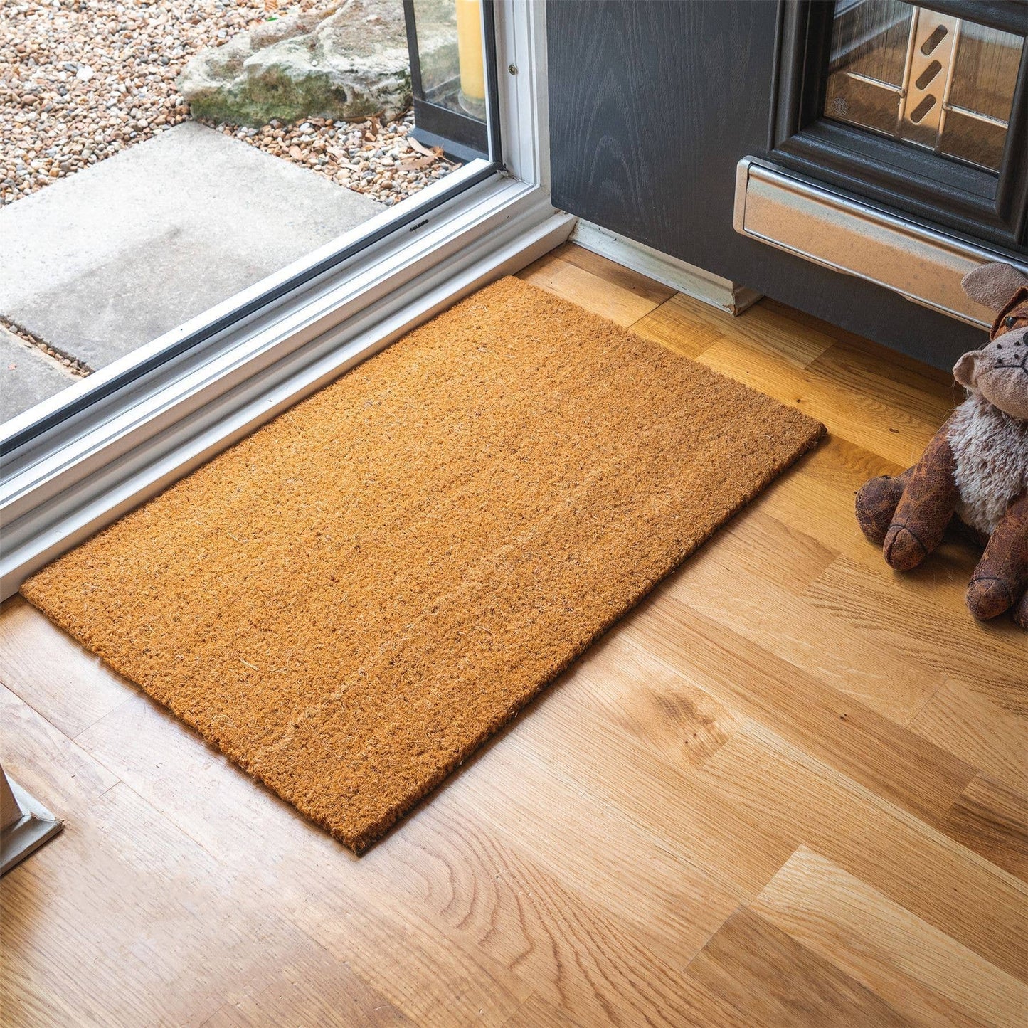 Nicola Spring Non-Slip Coir Door Mat - 60x40cm - Plain