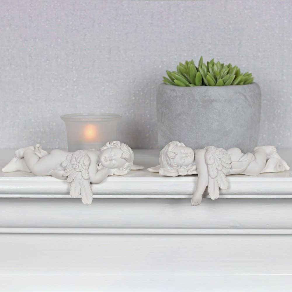 Laying Cherub Shelf Ornament Figurine