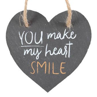 You Make My Heart Smile Hanging Slate Heart