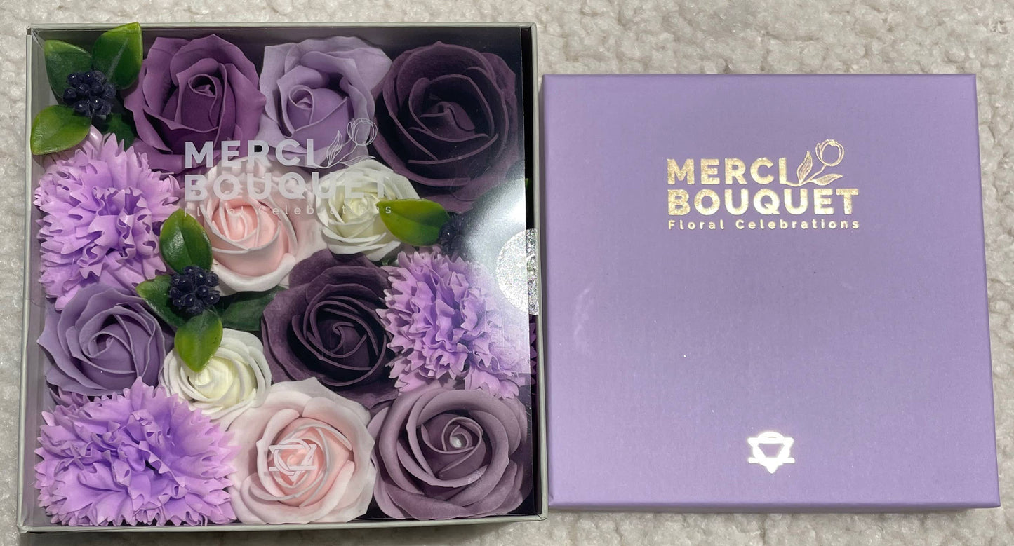 SFBX-14 - Square Box - Lavender Rose & Carnation