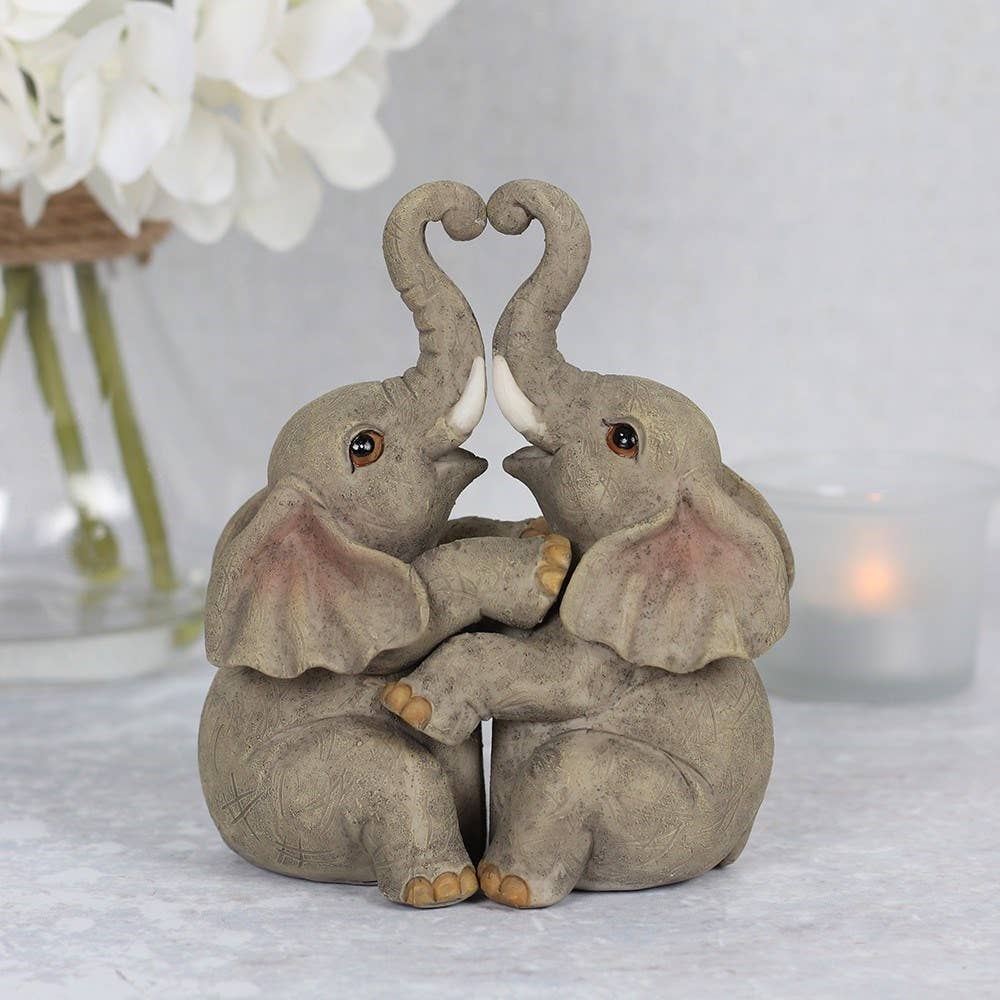 Elephant Couple Ornament Figurine