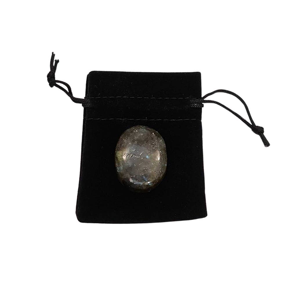 Worry Thumb Stone With a Pouch