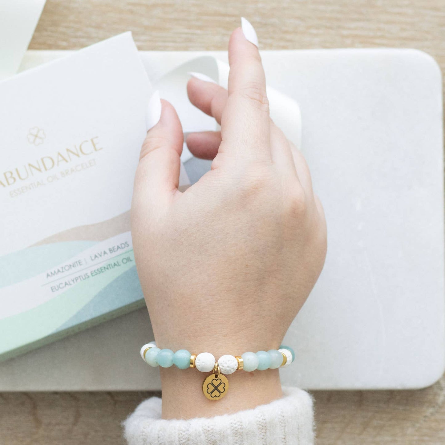 Abundance Amazonite Crystal Essential Oil Bracelet