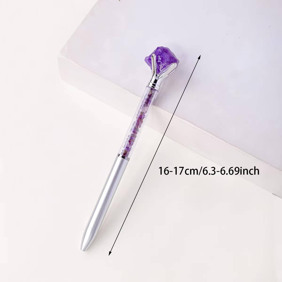 Raw Stone Cylindrical Crystal Pen
