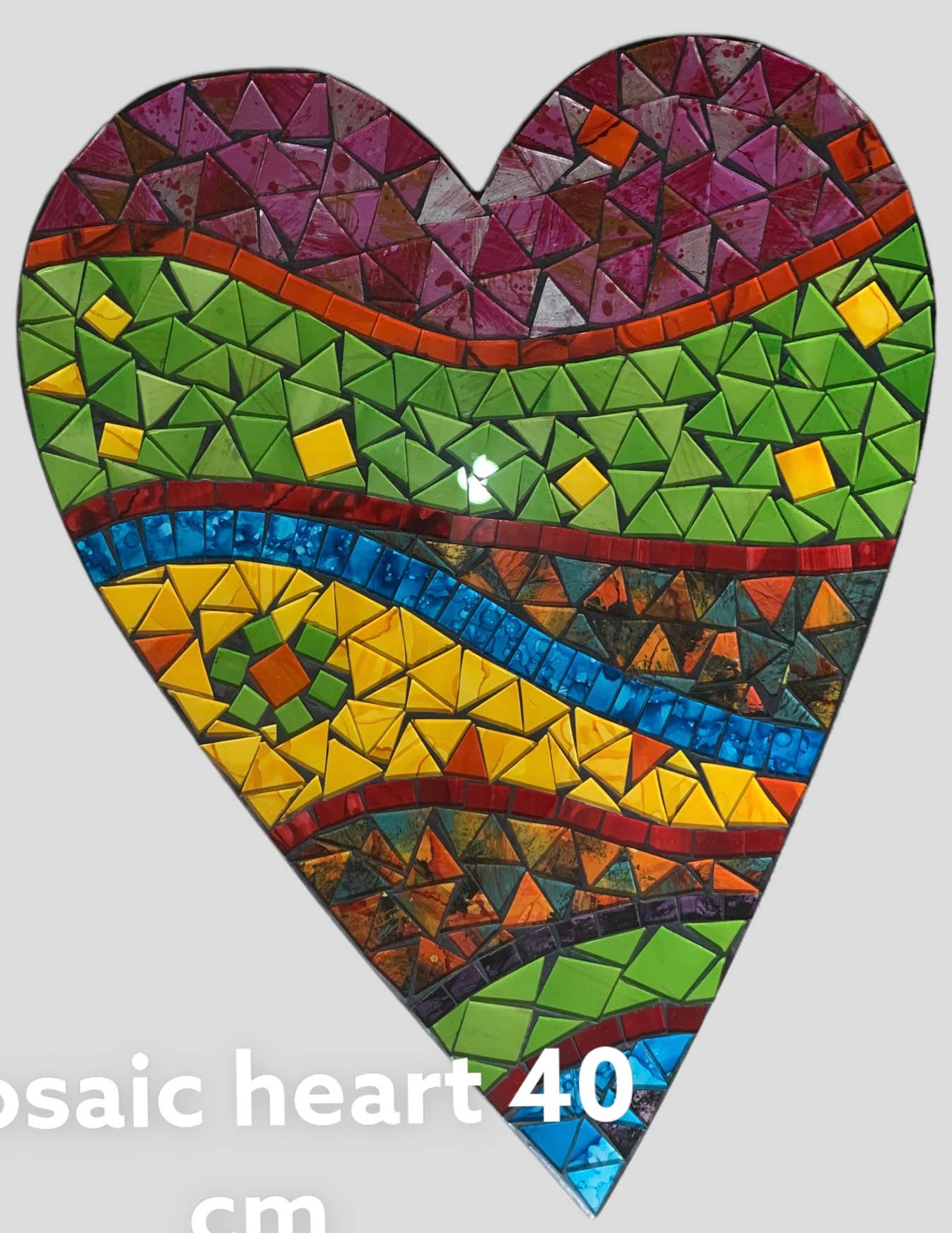 Mosaic Heart hanging Wall Plaque colourful from Bali.
