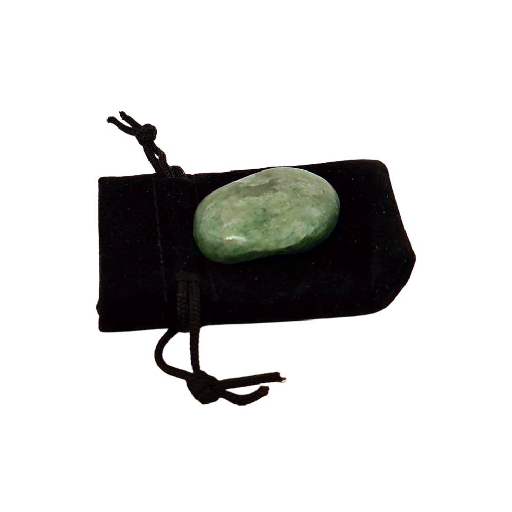 Worry Thumb Stone With a Pouch