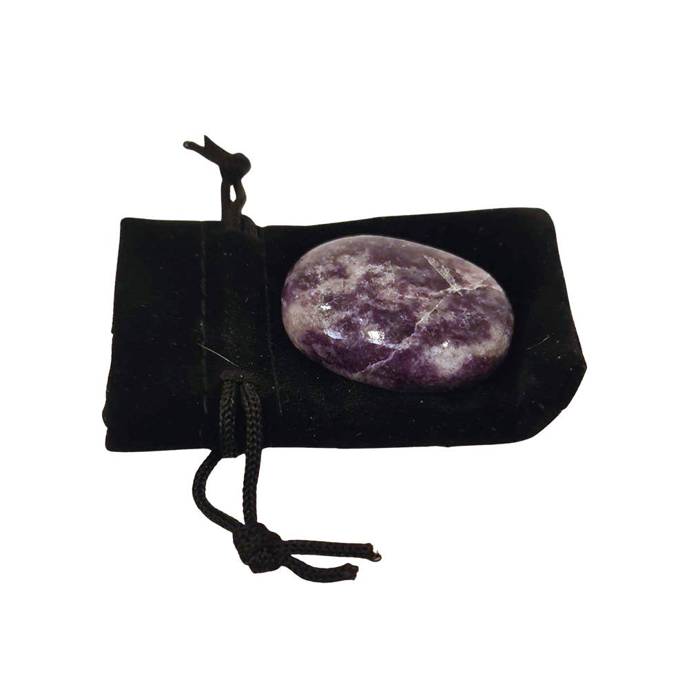 Worry Thumb Stone With a Pouch