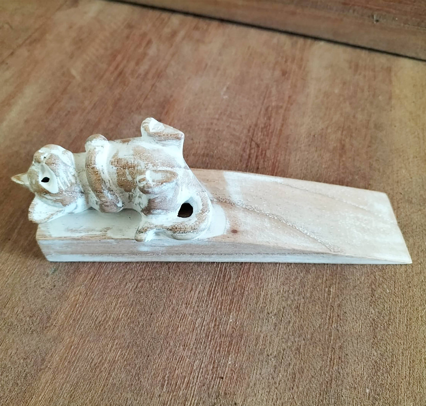 Hand Carved Kitten Door Stop