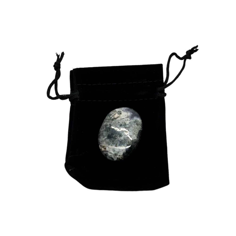 Worry Thumb Stone With a Pouch