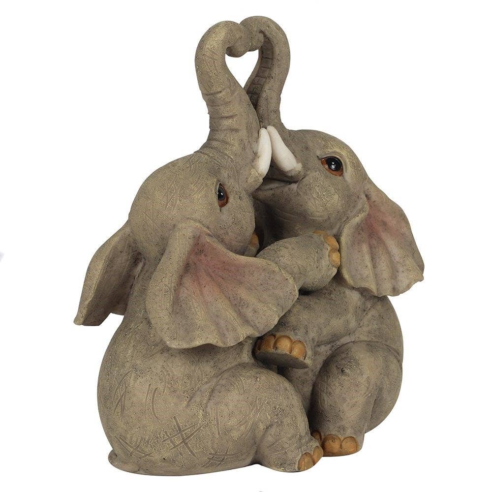 Elephant Couple Ornament Figurine