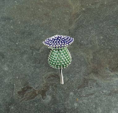 Thistle Purple Flower Brooch