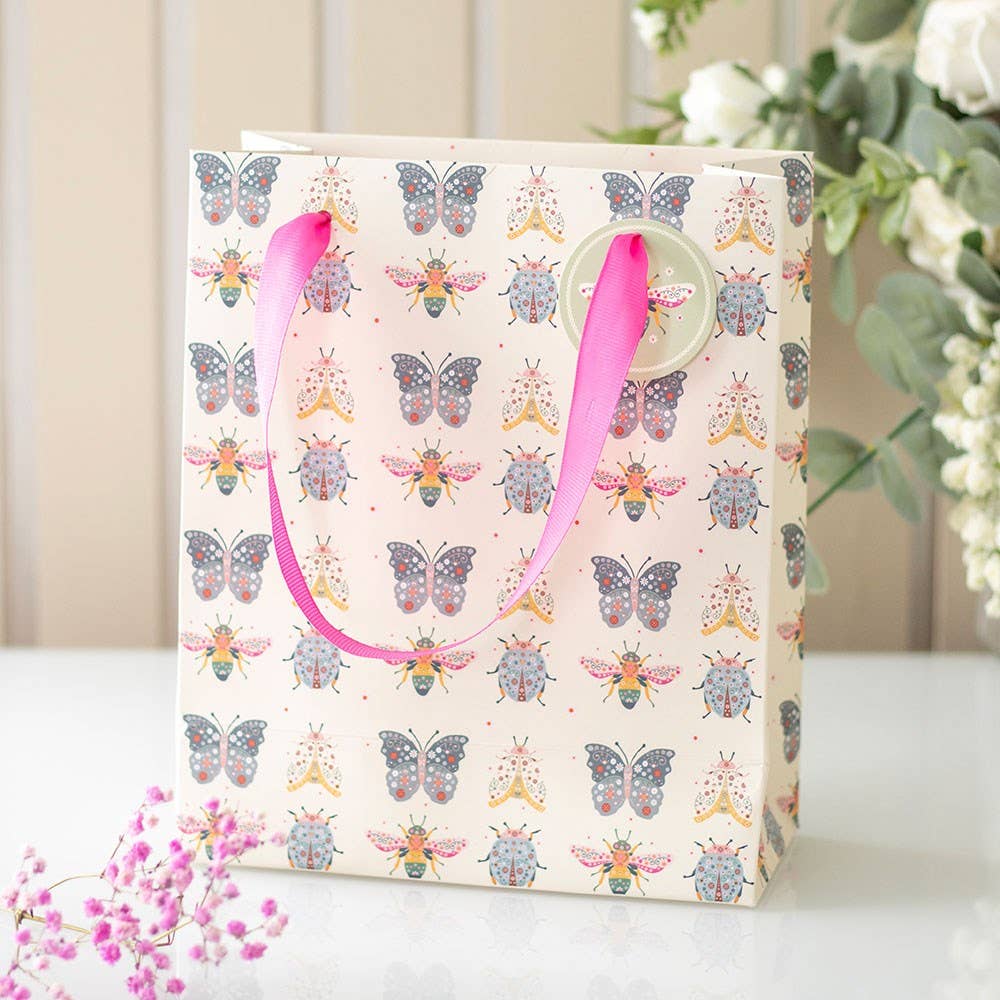 23cm Pastel Floral Bug Print Gift Bag