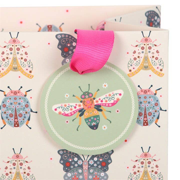 23cm Pastel Floral Bug Print Gift Bag