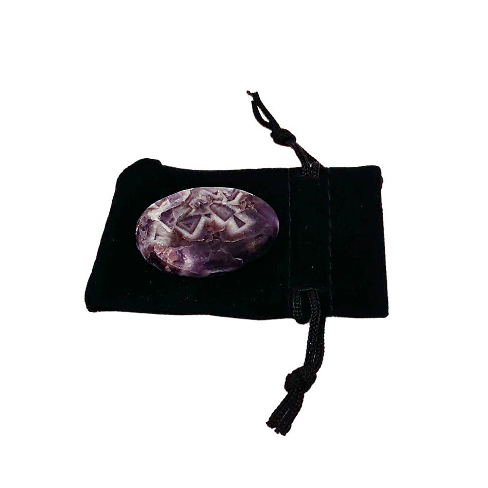 Worry Thumb Stone With a Pouch