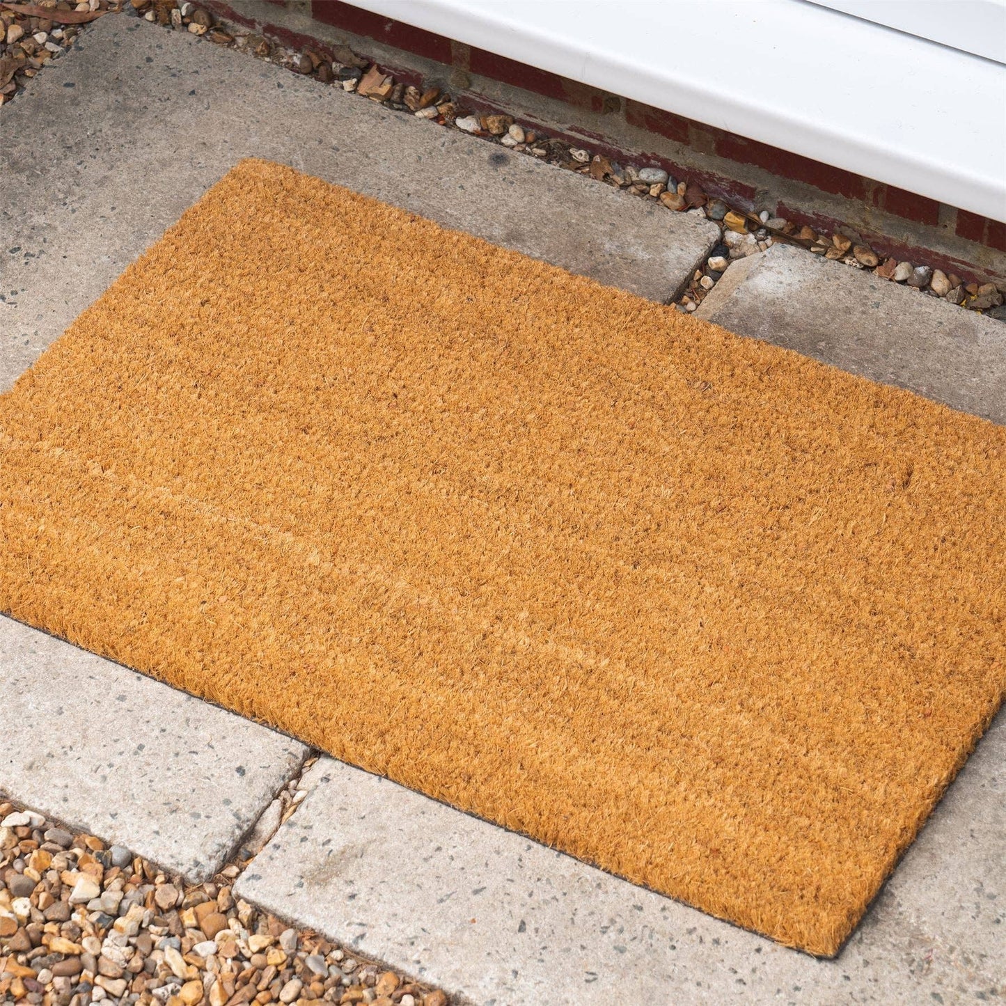 Nicola Spring Non-Slip Coir Door Mat - 60x40cm - Plain