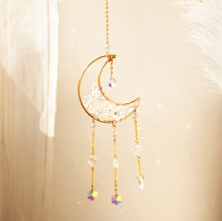 Moon Suncatcher Crystal Prism Decor