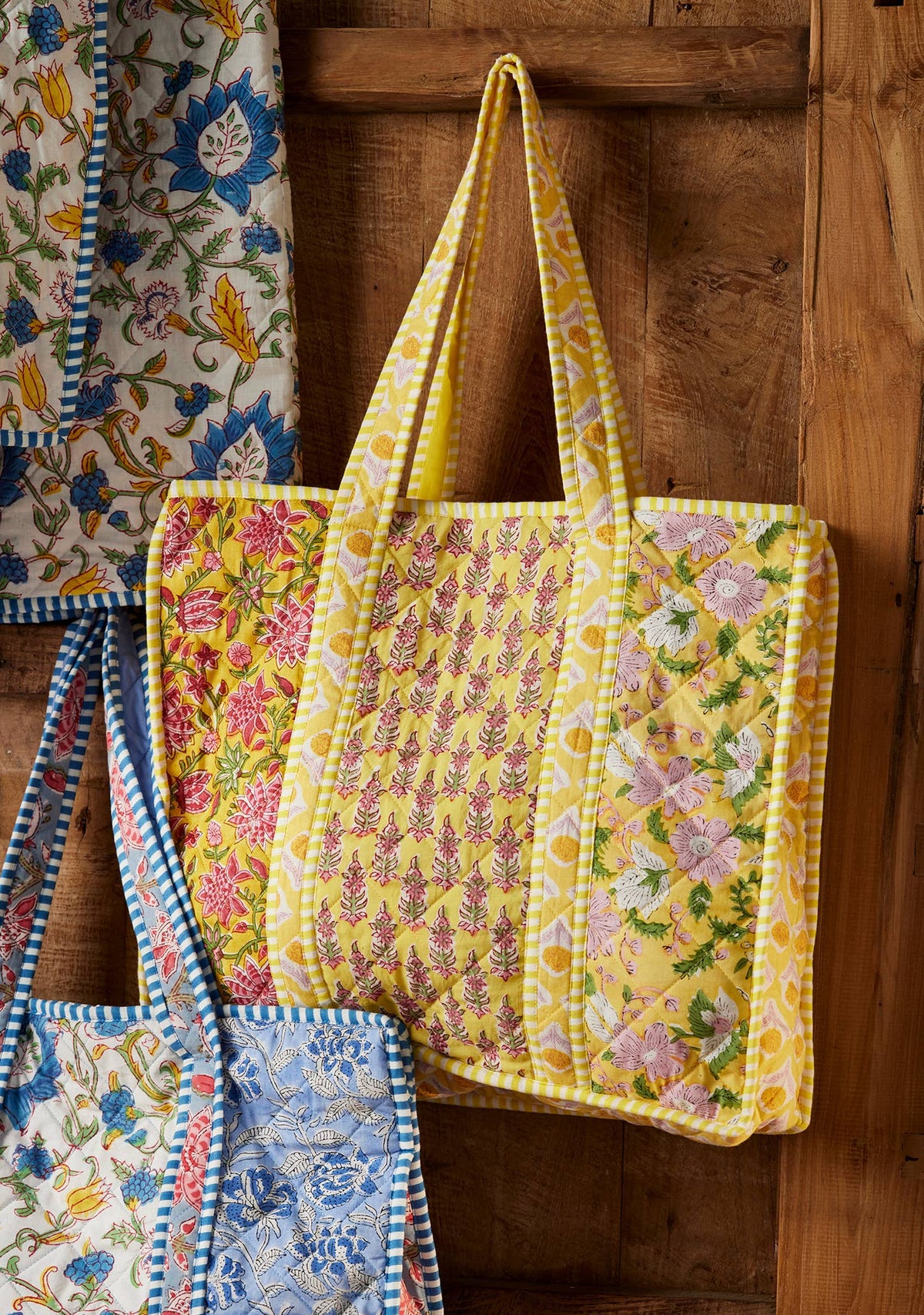 Patchwork Block Print Shopping bag