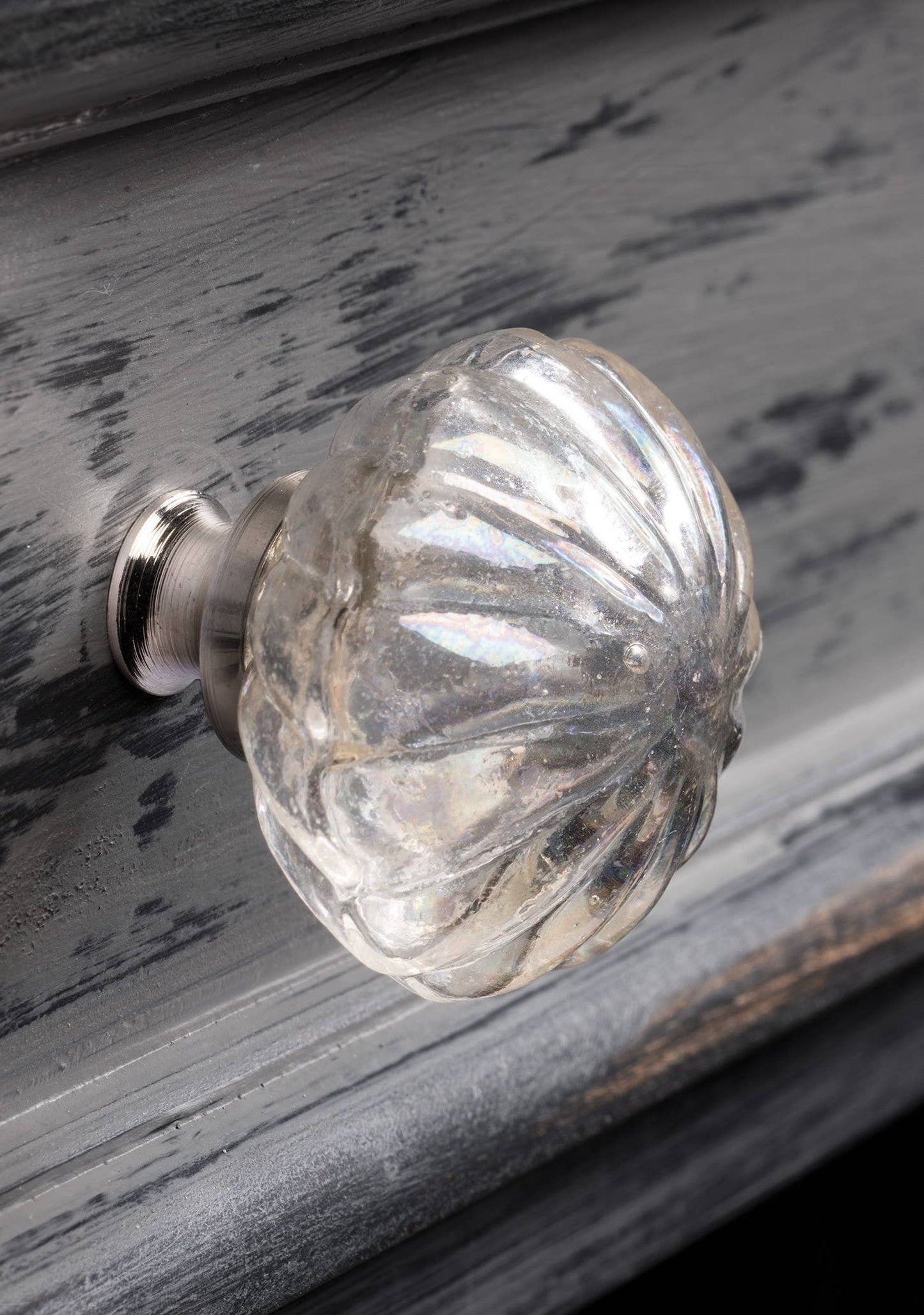 Large Handmade Clear Glass Doorknob