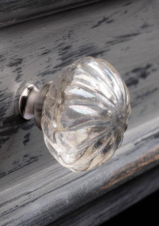 Large Handmade Clear Glass Doorknob