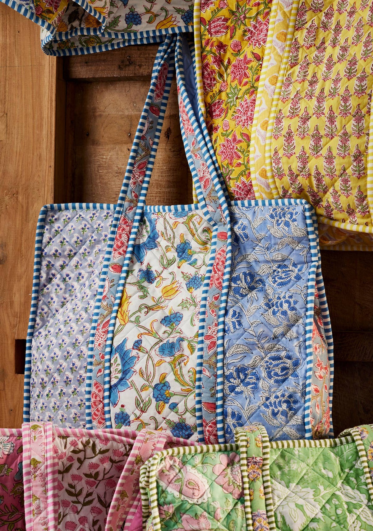 Patchwork Block Print Shopping bag