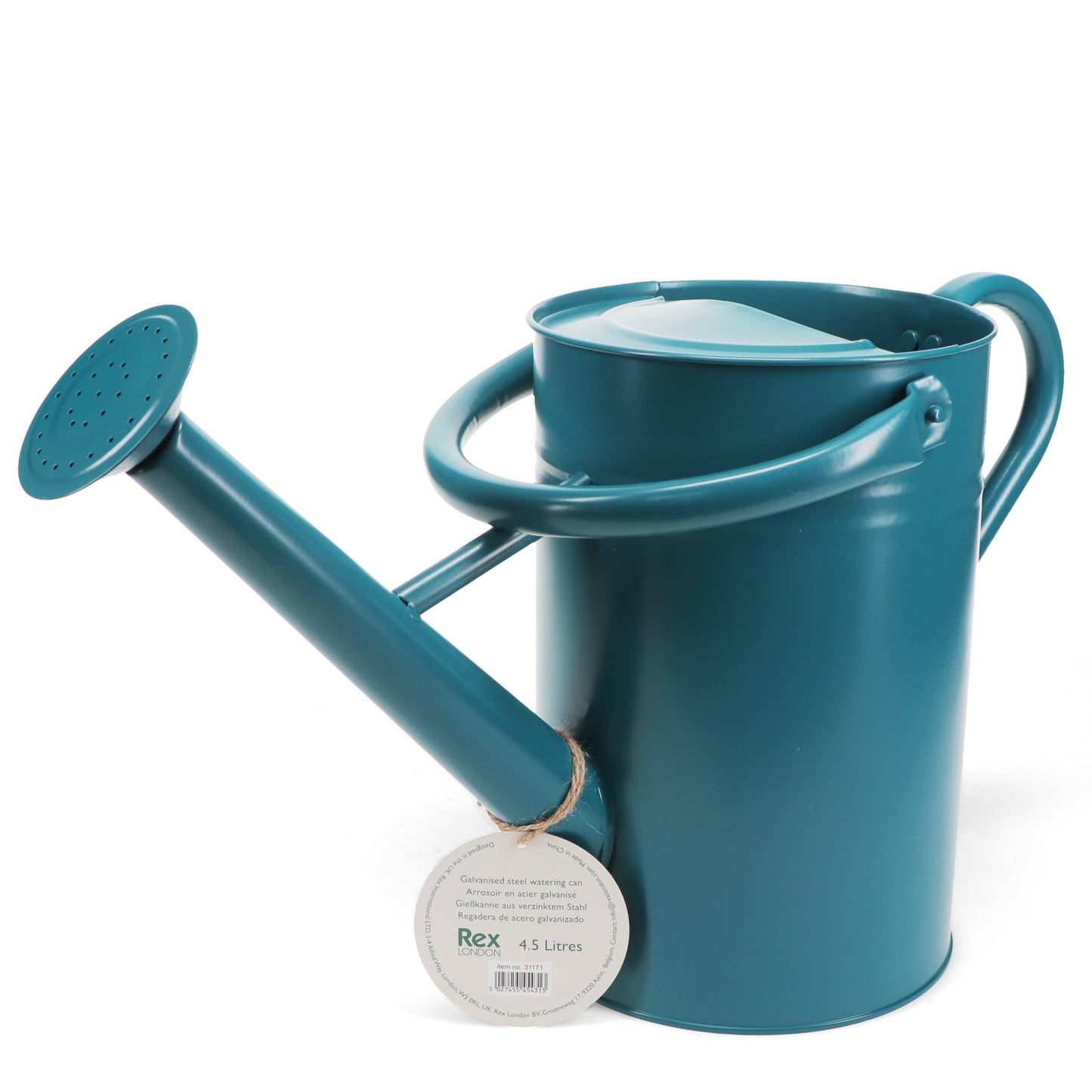 Galvanised steel watering can 4.5L - Blue