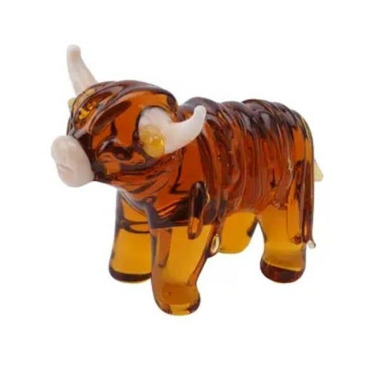 Autumn -GLASS HIGHLAND COW DECO
