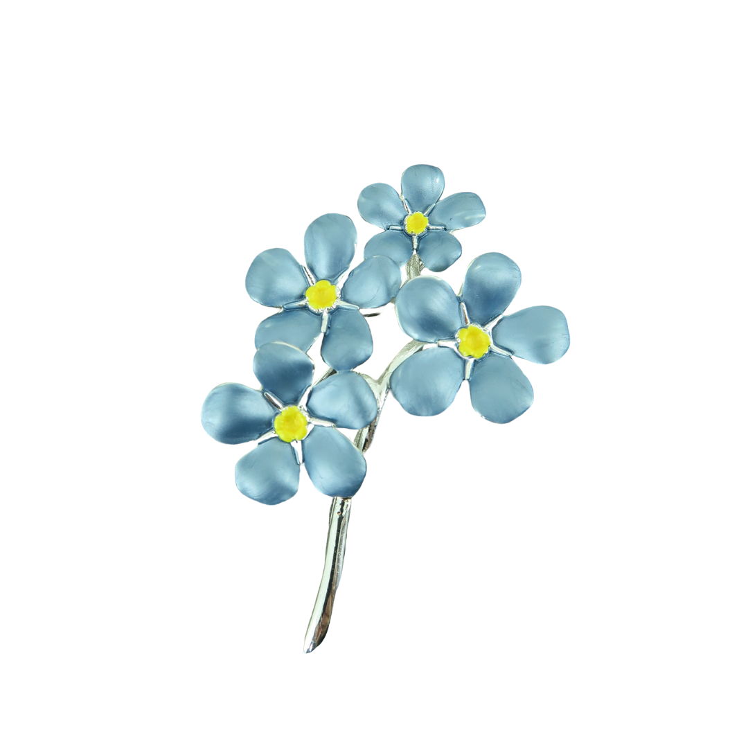 Forget Me Not Blue Flower Brooch