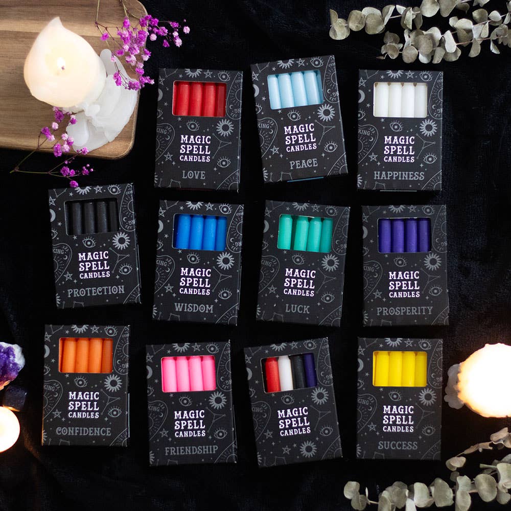 Set of 48 Gothic Magic Spell Candle Packs in Display