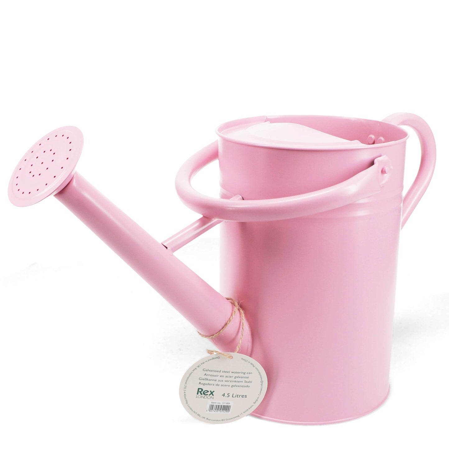 Galvanised steel watering can 4.5L - Pink