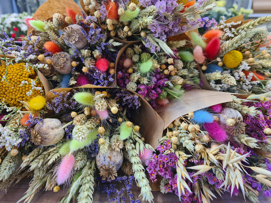 Florist Choice Colourful Dried Flower Bunches/Bouquets