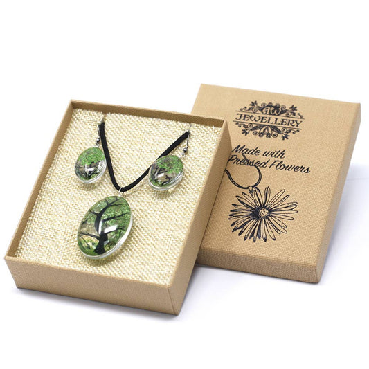 PFJ-03 - Pressed Flowers - Tree of Life set - Green