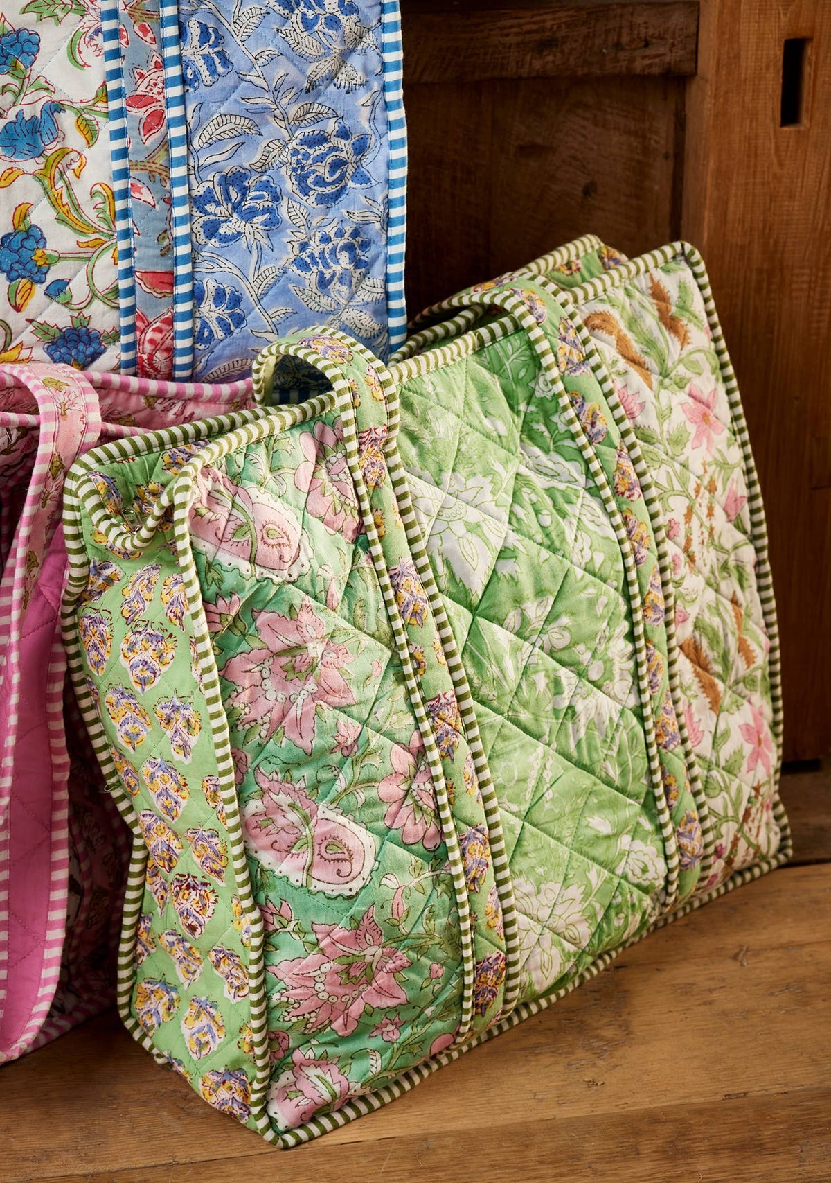 Patchwork Block Print Shopping bag