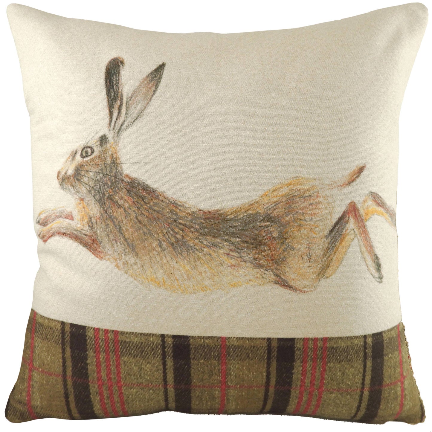 Hunter Leaping Hare Square Cushion Sand