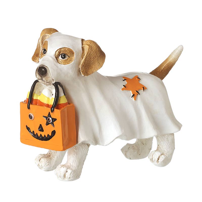 Halloween -HALLOWEEN GHOST DOG WITH TREAT BAG
